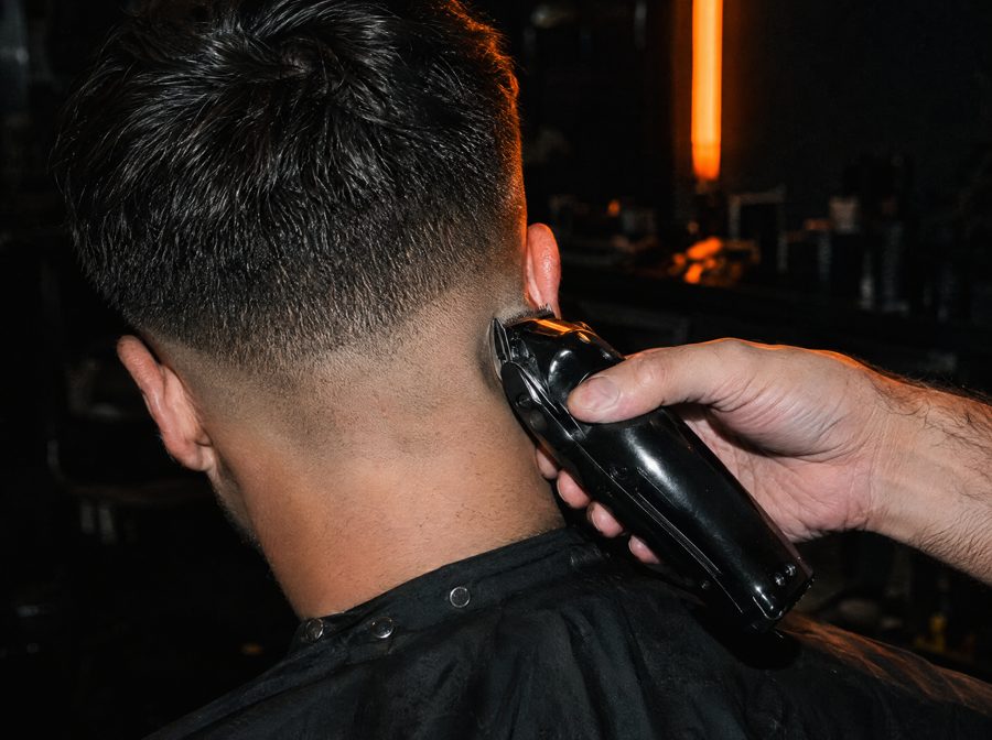 Clippers fading the back of the neck
